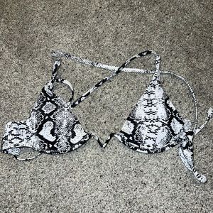 Never worn snake skin print Bikini top